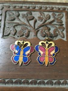 Gorgeous Meenakari Brass Butterfly Earrings