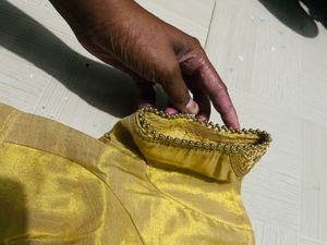 Golden Back-Tie Silk Blouse