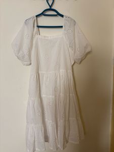 White Eyelet Detail Top