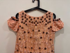 🆕 “Diva” Original Bridal Peach Sequins Gown