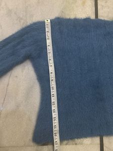 Blue Woollen Crop Top