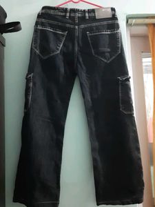 Wide leg black jeans