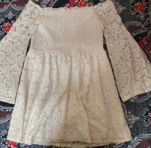 White Lace Off-Shoulder Dress
