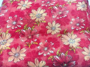 Red Floral Print Saree