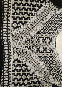 Black Embroidered Anarkali Suit