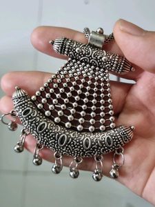 Statement Oxidized Silver Necklace