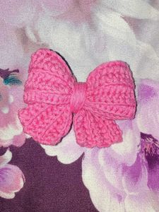 Crochet Bow Hair Clip 🎀