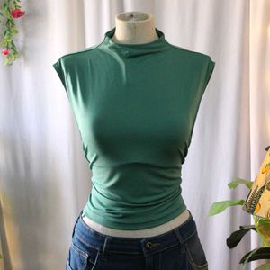 H&M Green Mock Neck Top