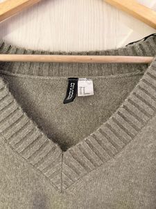 Cozy Olive Green V-Neck Sweater (never worn)