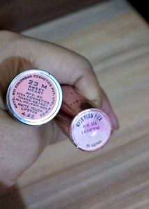 Lakme//Colorbar - (1) 23M Sweet Heart Matte Touch Colorbar (2) MP18 Plum Pick 9to5 Primer Plus Matte Lakme Lipsticks