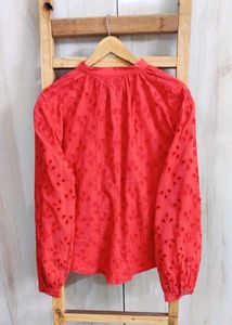 Red Embroidered Designer Top size-46-48