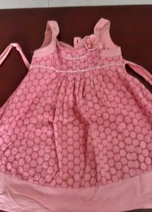 Pretty pink cutwork cloth frock 7 to 10 yr girls