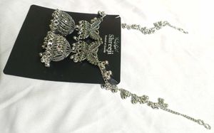 Shreeji Silver Jhumka Earrings