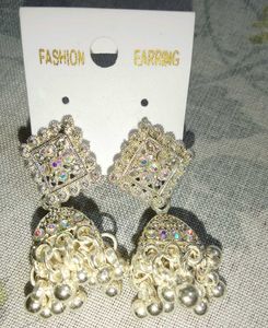 Fashionable Gold-Toned Jhumka Earrings
