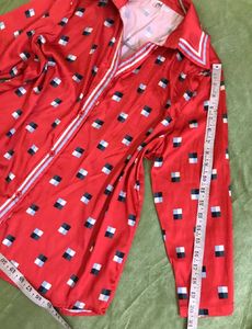 Retro Red Patterned Shirt Size S-L