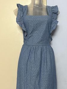 Branded Pinterest Blue Ruffle Maxi Dress