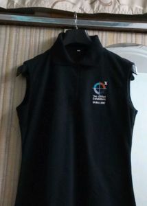 Black Sleeveless Polo Shirt