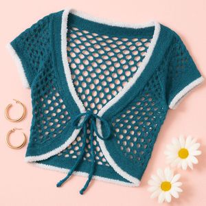 NEWME - Teal Crochet Bolero Cardigan 💚🌴🥑🐢🥝🧤