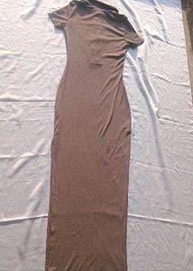 Brand New (Newme) Solid Slit Ribbed Dress