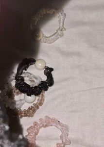 Scrunchies with Pearl Accent - Set of 5