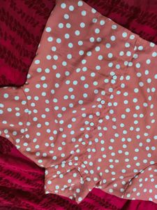 Pink Polka Dot Button-Up Shirt