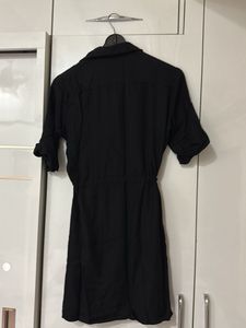 Black Shirt Button Down Dress