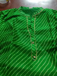 Green Striped Kurta