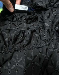 ZARA Black Ruffle Top