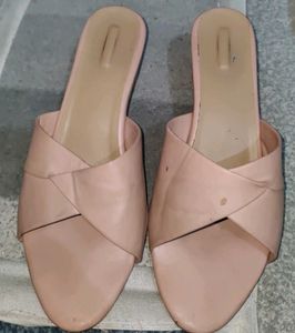 Blush Pink Criss-Cross Mules
