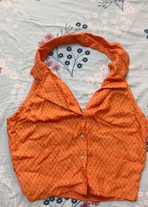 Orange Halter Neck Top