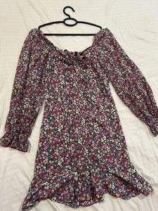 Floral Print Ruffle Dress