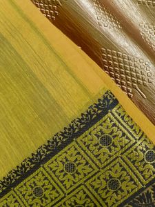 Vibrant Yellow Cotton Saree💛🌻