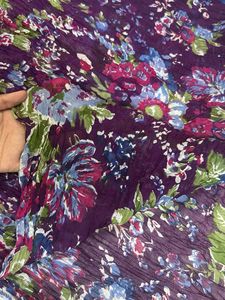 Purple floral dupatta