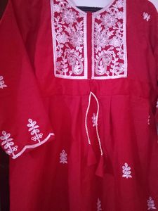 Red Short Kurti Top