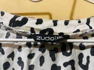 ₹190 White and Black Zudio Dress- XXL