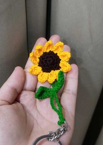 Crochet Sunflower Keychain