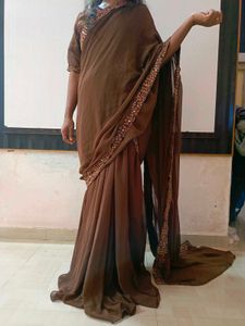 Designer Gown Saree 🤎