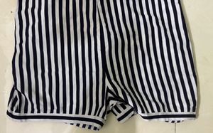 Striped One-Shoulder Romper