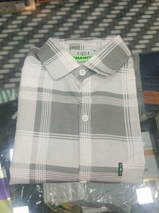 Stylish Grey Checked Shirt