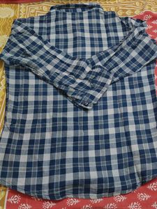 Blue Plaid Button-Down Shirt