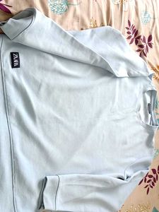 ZAARA White Polo Top