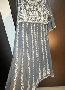 Grey Embroidered Kurti