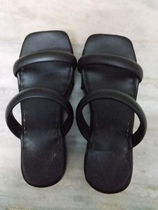 Black Square Toe Sandals