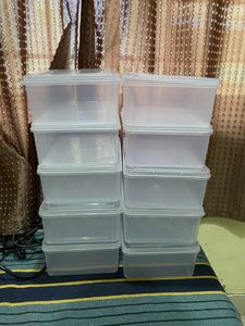10 plastic Storage Box (Clear, 12.75 x 8
