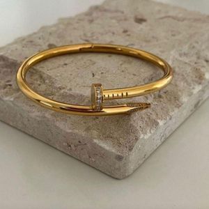 Studded Gold Nail Bracelet Bangle Anti-tarnish