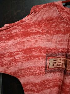 Women High Low Cold Shoulders Pink Top