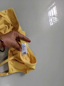 Yellow Cotton Bra Penty