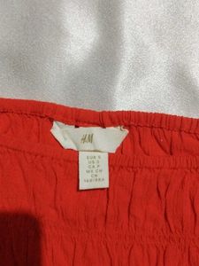 Red Smocked Puff Sleeve Top
