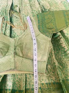 Green silk lehenga with Blouse and dupatta