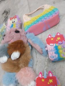 Furry Bag And Poppet For Girls Kids